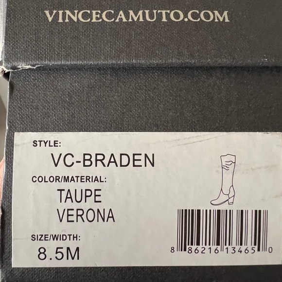 Vince Camuto Braden Verona Leather Tall Boots in Taupe Suede - Picture 6 of 6